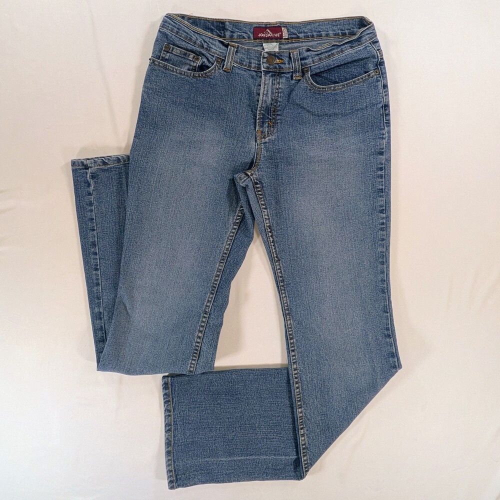 Jordache Jeans Womens 9/10 long Blue Bootcut Lo-rise Stretch Denim Medium Wash
